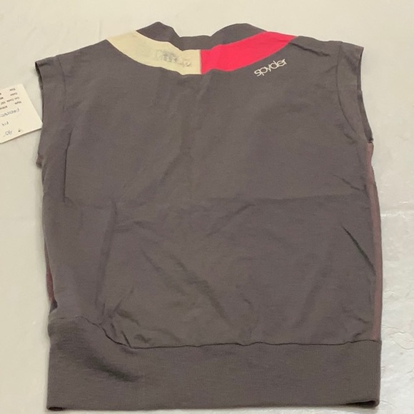 Spyder VNECK SLUB ATHLETIC TOP - Grey/Pink/Ivory - Picture 2 of 11